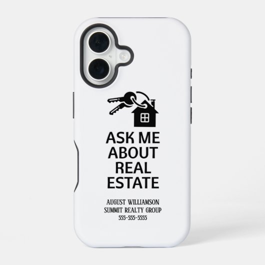 モダンな不動産ハウスキー iPhone 16ケース (裏面)