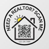 モダンな不動産マーケティング用QRコード窓用ステッカー ウィンドウサイン (シート)