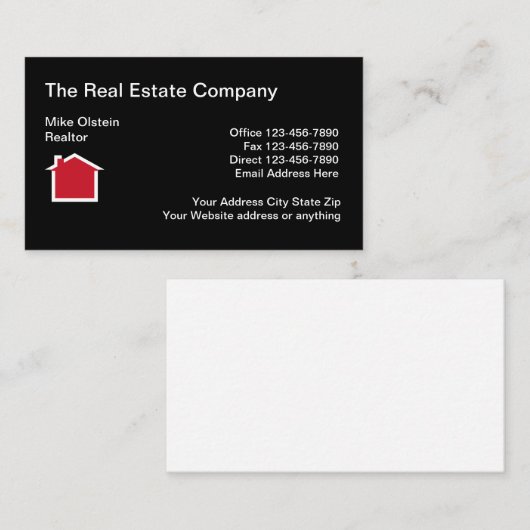 モダンな不動産仲介業者のテーマ 名刺 (正面/裏面)