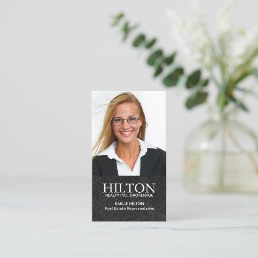 モダンな不動産仲介業者の名刺 名刺 (スタンド正面)