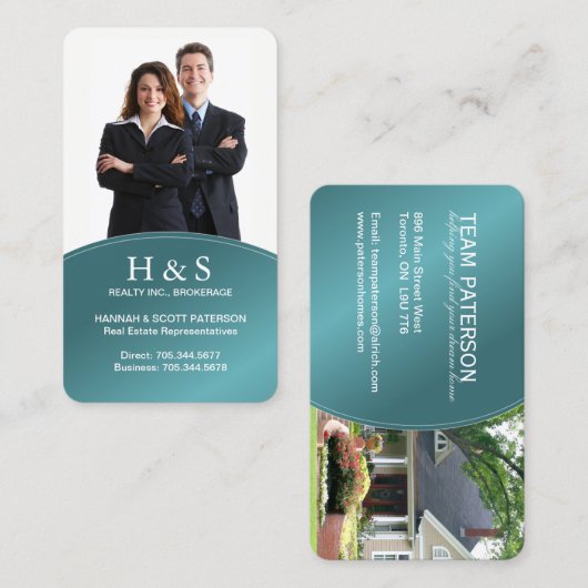 モダンな不動産仲介業者の名刺 名刺 (正面/裏面)