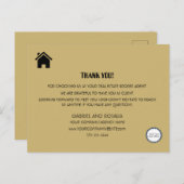 モダンな不動産屋さん向け淡いゴールドのビジネス感謝ポストカード ポストカード (正面/裏面)