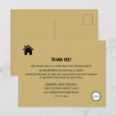 モダンな不動産屋のパールゴールドビジネス感謝カード ポストカード (正面/裏面)