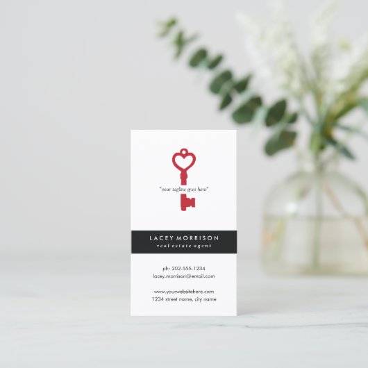 モダンな不動産業者 名刺 (スタンド正面)