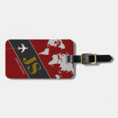 モダンな世界の航空旅行 ラゲッジタグ (正面横)
