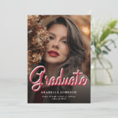 モダンな両面写真卒業発表カード 案内状 (スタンド正面)