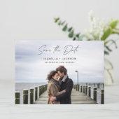 モダンな両面写真 ウェディング セーブ・ザ・デート 招待状 (スタンド正面)