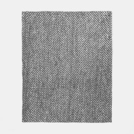 モダンな中立灰色のヘリンボン フリースブランケット