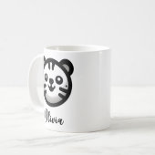 モダンな丸いかわいい子猫の顔 コーヒーマグカップ (正面左)