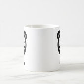 モダンな丸いかわいい子猫の顔 コーヒーマグカップ (中央)