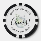 モダンな乾杯 ジントニックドリンク ウェディング ポーカーチップ (正面)