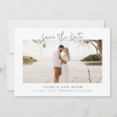 モダンな予算でスクリプト写真を保存する - 日付のお知らせ 招待状 (正面)