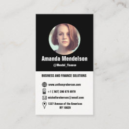 モダンな二色の写真の会合アイコン 名刺