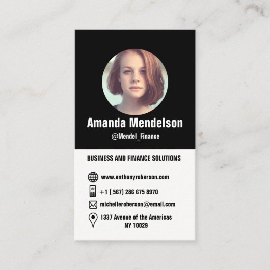 モダンな二色の写真の会合アイコン 名刺 (正面)