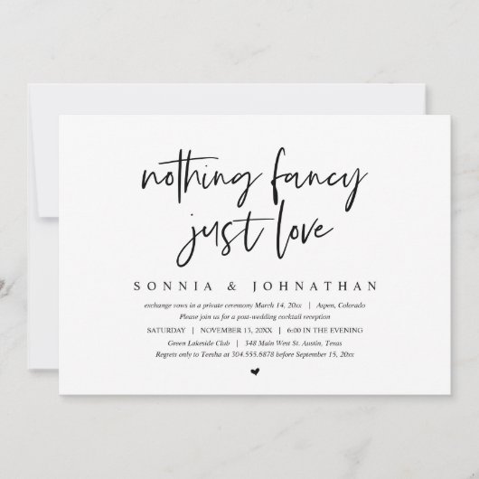 モダンな人前式, シンプルな愛の誓い 招待状 (正面)