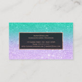 モダンな人魚のグリッターのシックでグラデーションな化粧 名刺 (裏面)