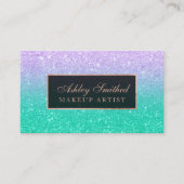 モダンな人魚のグリッターのシックでグラデーションな化粧 名刺 (正面)