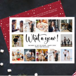 モダンな今年のフォトコラージュ シーズンカード