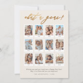 モダンな今年の思い出 12枚の写真コラージュ 新年おめでとう シーズンカード (正面)