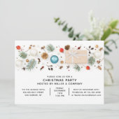 モダンな企業のクリスマスパーティ ミニマルスタイル 招待状 (スタンド正面)