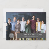 モダンな企業のクリスマス ロゴ チーム フォト シーズンカード (正面)