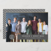 モダンな企業のクリスマス ロゴ チーム フォト シーズンカード (正面/裏面)