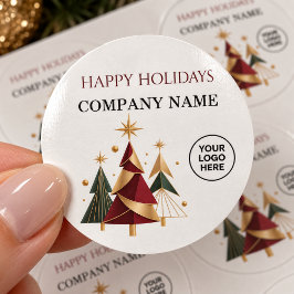 モダンな企業のクリスマス・ロゴ・ホリデー ラウンドシール