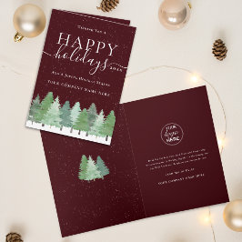 モダンな企業クリスマスウッドランド会社ロゴ シーズンカード