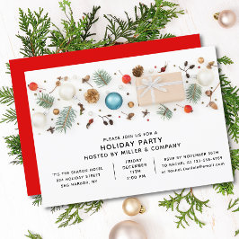 モダンな企業クリスマスパーティーのミニマルスタイル 招待状