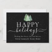 モダンな企業クリスマス会社ロゴ シーズンカード (正面)