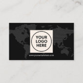 モダンな企業世界地図 名刺 (裏面)