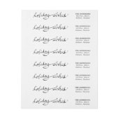 モダンな休日は黒い書道の原稿を望みます ラップアラウンドラベル (シート)