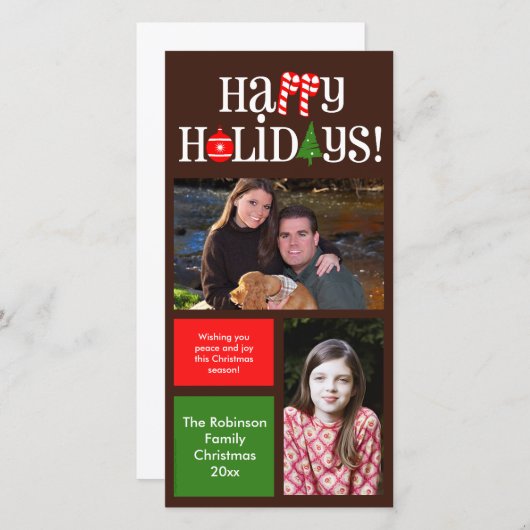 モダンな休日色は2つを妨げます シーズンカード (正面/裏面)