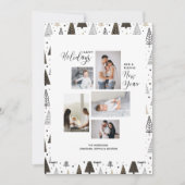 モダンな休日　新年の写真コラージュ　木と共に シーズンカード (正面)