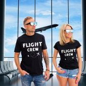 モダンな休暇の飛行機搭乗クルー Tシャツ
