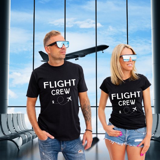 モダンな休暇の飛行機搭乗クルー Tシャツ