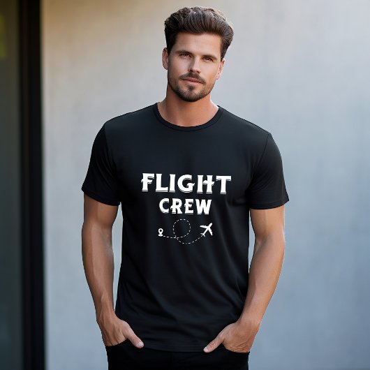 モダンな休暇の飛行機搭乗クルー Tシャツ