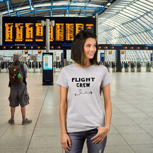 モダンな休暇の飛行機搭乗クルー Tシャツ