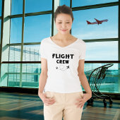 モダンな休暇の飛行機旅行クルー Tシャツ