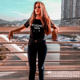モダンな休暇の飛行機旅行クルー Tシャツ