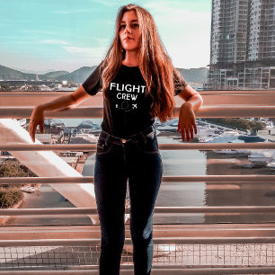 モダンな休暇の飛行機旅行クルー Tシャツ