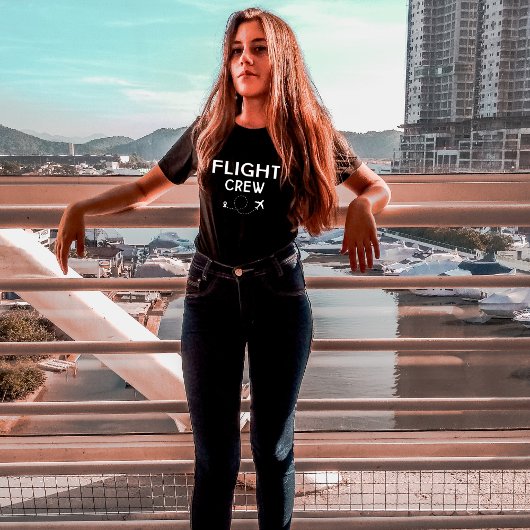 モダンな休暇の飛行機旅行クルー Tシャツ