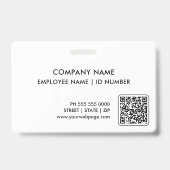 モダンな会社ロゴ 従業員写真 ID バッジ (裏面)