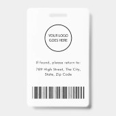 モダンな会社用写真付きIDバーコードカード社員 バッジ (裏面)