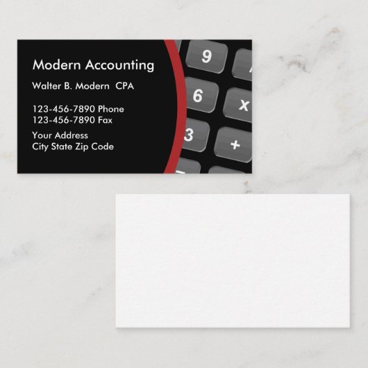モダンな会計士によって整頓されているレイアウト 名刺 (正面/裏面)