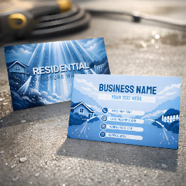 モダンな住宅の高圧洗浄ミストの輝き 名刺
