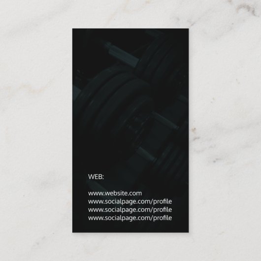 モダンな体育館は暗いスタイルを詳しく述べます 名刺 (裏面)