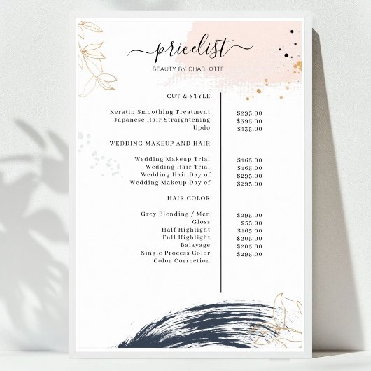 モダンな価格表ポスター ポスター