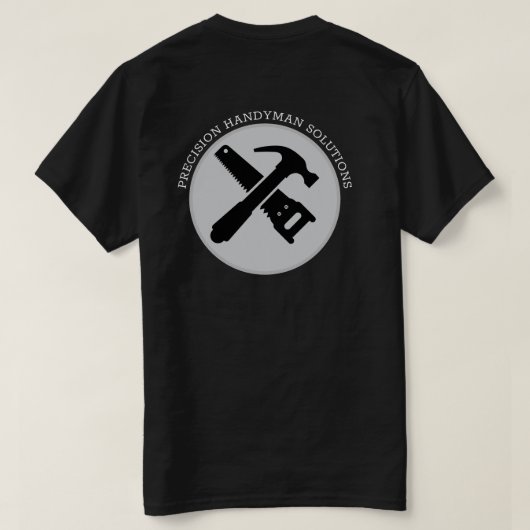 モダンな便利屋建設カスタムロゴ Tシャツ (デザイン裏面)
