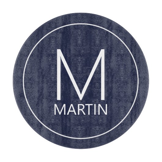 モダンな個人名とイニシャル カッティングボード (正面)